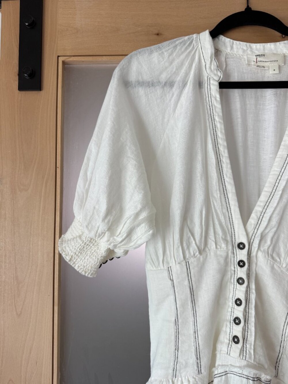 Anthropologie - V-Neck Corset Midi Shirt Dress  - Sz M - Picture 8 of 13
